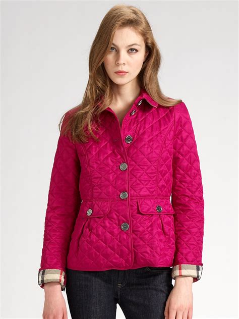 burberry pink quilted jacket|burberry quilted jacket outlet.